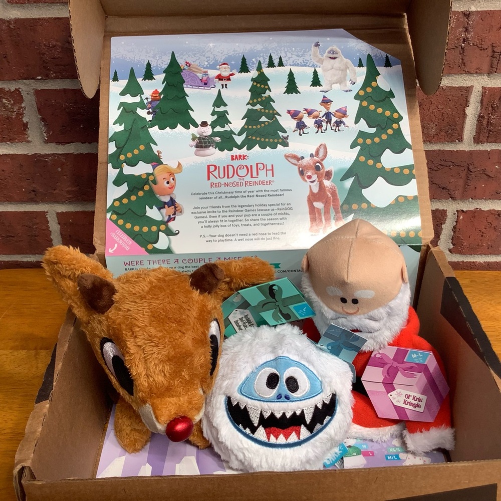 NWT Bark Box Rudolph Red Nosed Reindeer and Friends